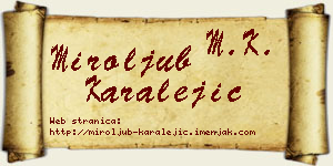 Miroljub Karalejić vizit kartica